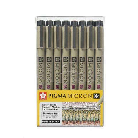 Sakura Pigma Micron 05 Pen 8pc Colour Set