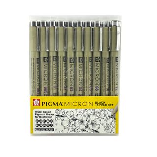 Pigma Micron 10pc Set Black