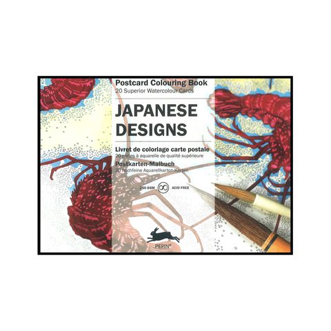 Pepin Postcard Colouring Book - Japanese Designs