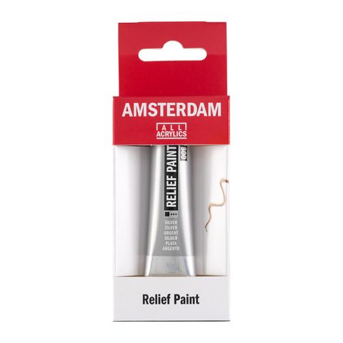 Amsterdam Relief Paint 20ml Silver 800