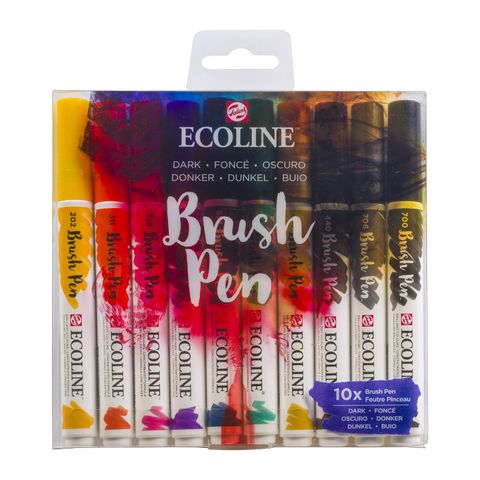 ECOLINE BRUSHPEN Set 10 DARK