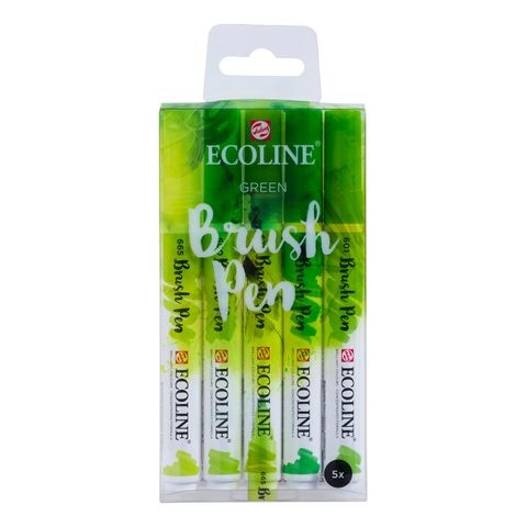 Ecoline Brushpen Set 5pc -Green