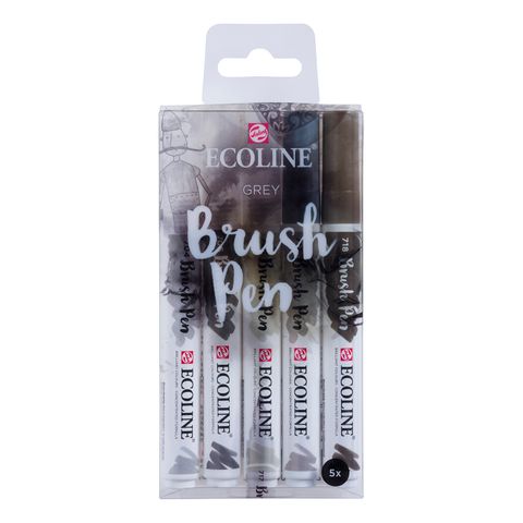 Ecoline Brushpen Set 5pc -Grey