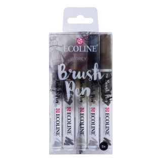 Ecoline Brushpen Set 5pc - Grey