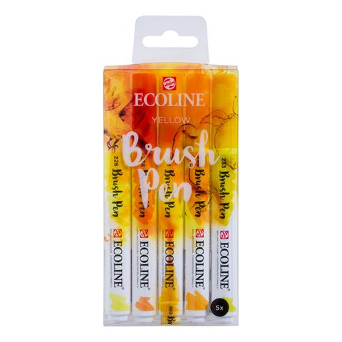 Ecoline Brushpen Set 5pc -Yellow