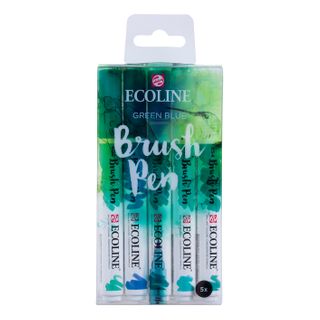Ecoline Brushpen Set 5pc - Green Blue