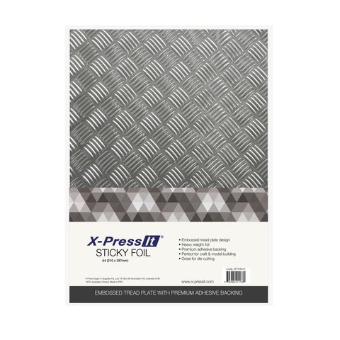 X-Press It Sticky Foil Tread Plate A4 (Per Sheet)