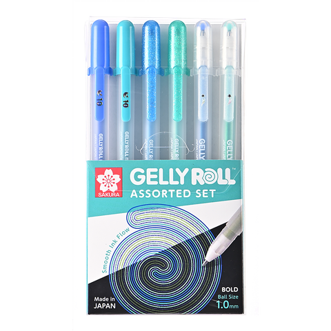 Gelly Roll Blue & Green Assorted 6pc Set