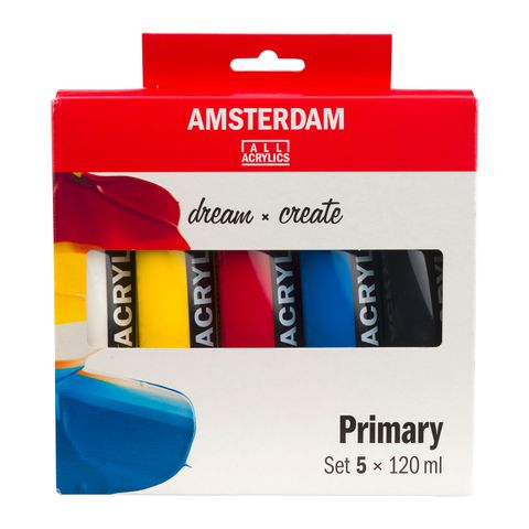 Amsterdam Standard Series acrylic paint primary set - 5 x 120 ml