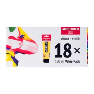 Amsterdam Standard Series acrylic paint value pack - 18 x 120 ml