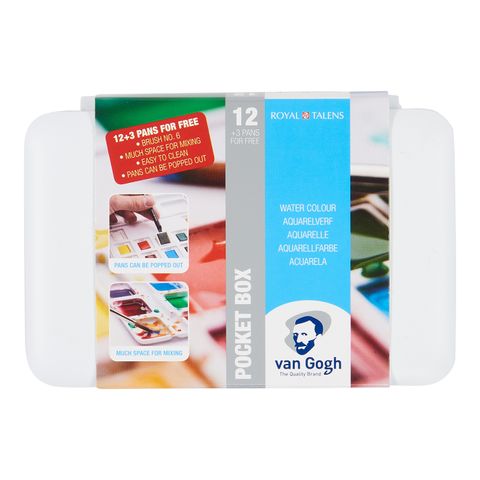 Van Gogh Watercolour Plastic 12 (+3 Free) Half Pan