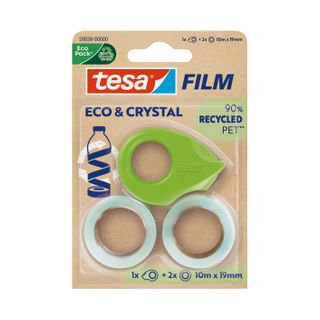 tesa Eco and Crystal Tape10mx19mm 2pk and Mini Dispenser