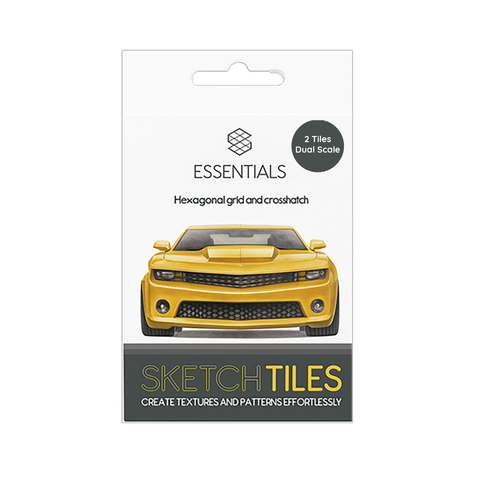 Sketch Tiles Essentials 2 pack hexagons & crosshatch