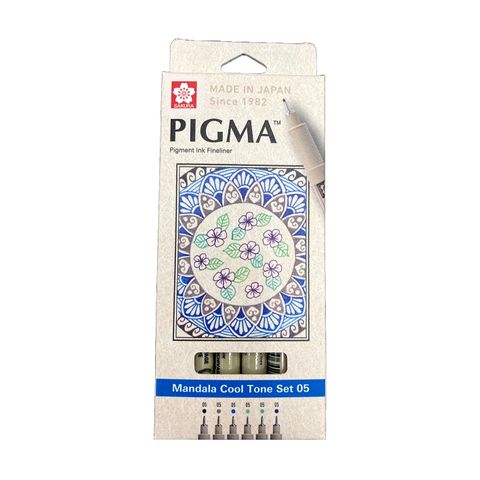 Sakura Pigma Micron 6pc 05 Mandala Set B (Cool Tones)
