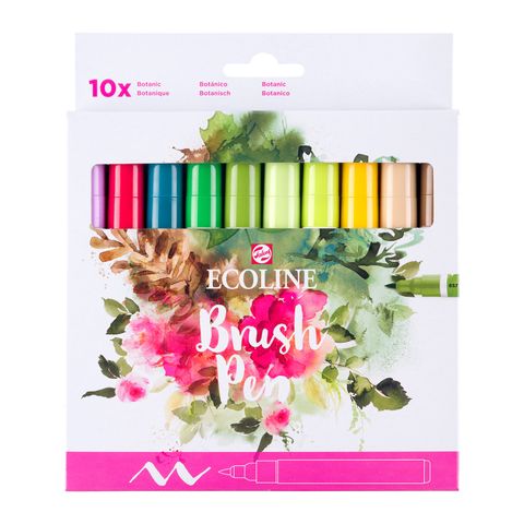 Ecolinee Brushpen Set  cardboard 10 Botanic