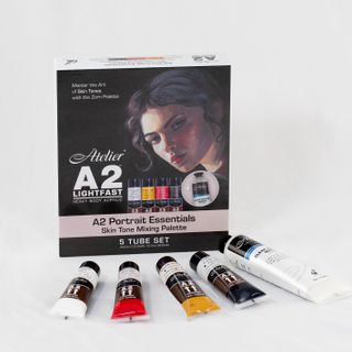 A2 Portrait Essentials: Skin Tone Palette Paint Set 4 x 20ml (inc. 1 x 75ml medium)