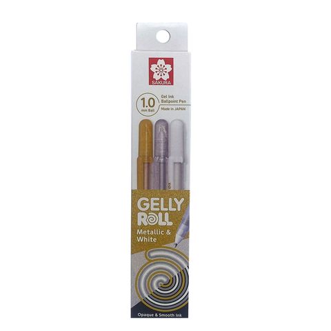 Sakura Gelly Roll 3pc Set Gold, Silver, White