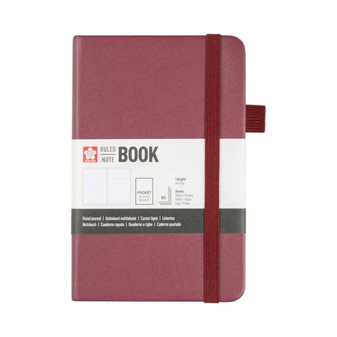 Sakura Ruled Hard Cover Notebook A6 9x14 cm Mulberry