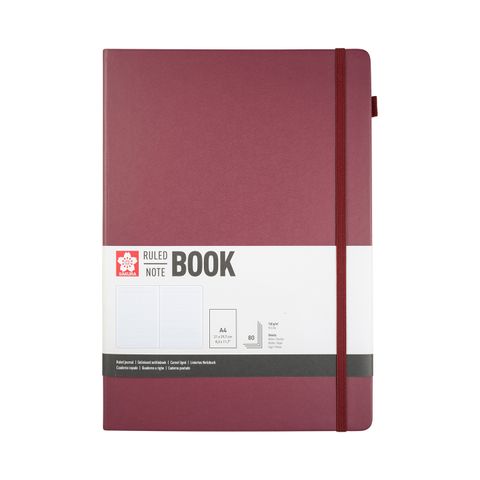 Sakura Ruled Hard Cover Notebook A4 21x30cm Mulberry