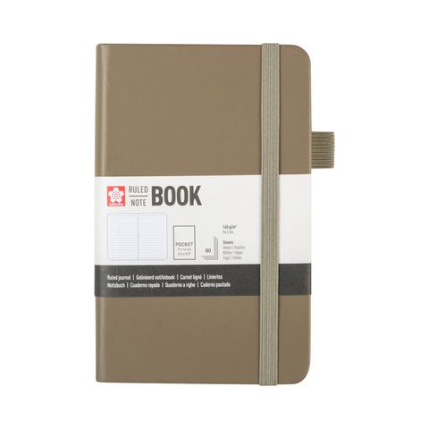 Sakura Ruled Hard Cover Notebook A6 9x14cm Cinder
