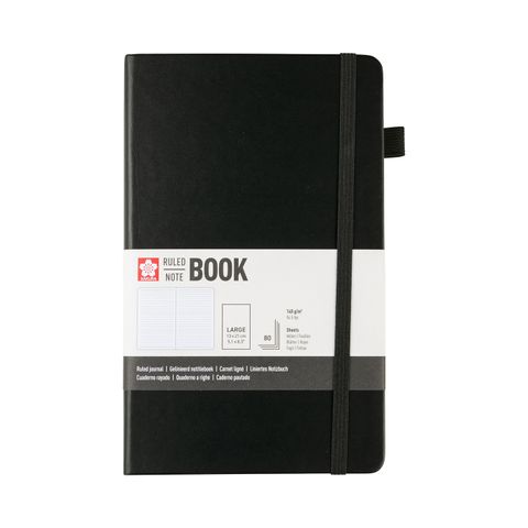 Sakura Ruled Hard Cover Notebook A5 13x21cm Black