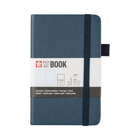 Sakura Ruled Hard Cover Notebook A6 9x14cm Deep Indigo