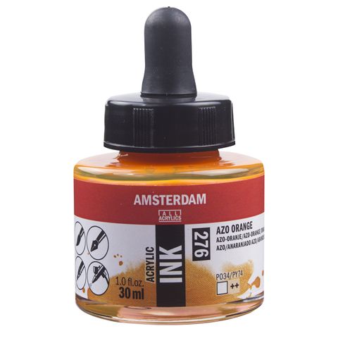 Amsterdam Acrylic Ink 30ml - 276 - Azo Orange