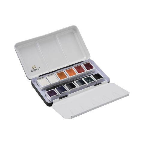 Rembrandt Watercolour Metal 12 Pan Set OPAQ.MIX