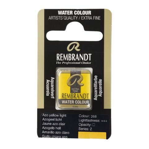 Rembrandt Watercolour Half Pan - 268 - Azo Yellow