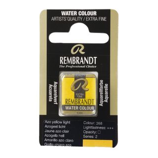 Rembrandt Watercolour Half Pan - 268 - Azo Yellow