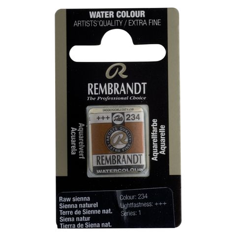 Rembrandt Watercolour Half Pan - 234 - Raw Sienna