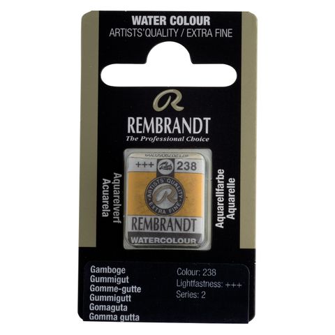 Rembrandt Watercolour Half Pan - 238 - Gamboge  S2