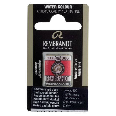 Rembrandt Watercolour Half Pan - 306 - Cadmium Red