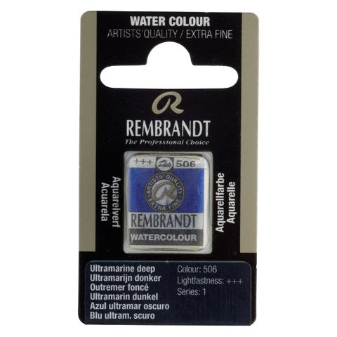 Rembrandt Watercolour Half Pan - 506 - Ultramarine