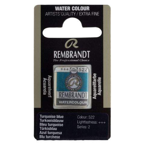 Rembrandt Watercolour Half Pan - 522 - Turquoise B