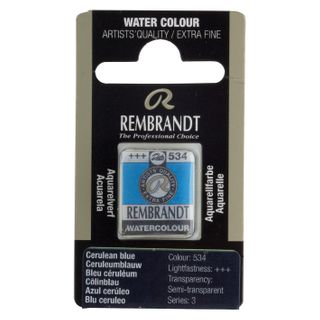 Rembrandt Watercolour Half Pan - 534 - Cerulean Bl