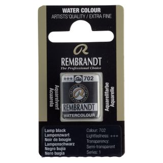 Rembrandt Watercolour Half Pan - 702 - Lamp Black