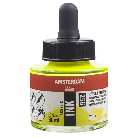 Amsterdam Acrylic Ink 30ml - 256 - Reflex Yellow