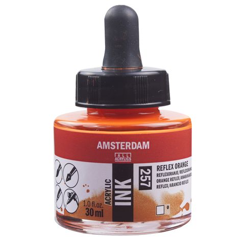 Amsterdam Acrylic Ink 30ml - 257 - Reflex Orange