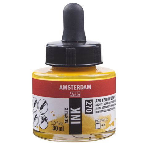 Amsterdam Acrylic Ink 30ml - 270 - Azo Yellow Dp