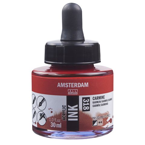 Amsterdam Acrylic Ink 30ml - 318 - Carmine