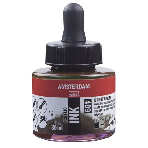 Amsterdam Acrylic Ink 30ml - 409 - Burnt Umber