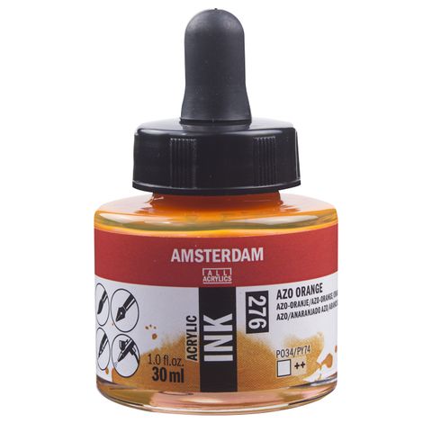 Amsterdam Acrylic Ink 30ml - 276 - Azo Orange
