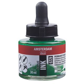 Amsterdam Acrylic Ink 30ml - 619 - Perm Green Dp