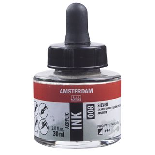 Amsterdam Acrylic Ink 30ml - 800 - Silver