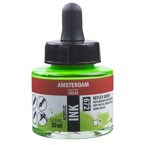 Amsterdam Acrylic Ink 30ml - 672 - Reflex Green