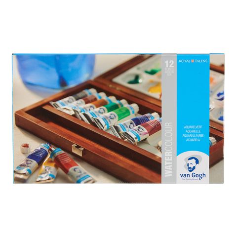 Van Gogh Watercolour Wooden Box Set 12 Tubes