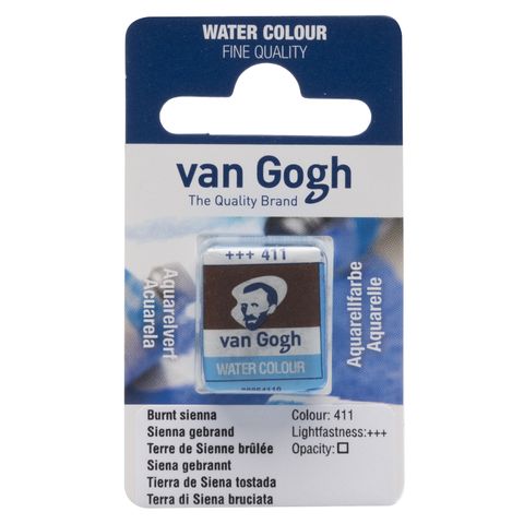 Van Gogh Watercolour Half Pan - 411 - Burnt Sienna