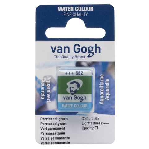 Van Gogh Watercolour Half Pan - 662 - Perm.Green