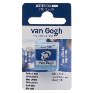 Van Gogh Watercolour Half Pan - 570 - Phthalo Blue